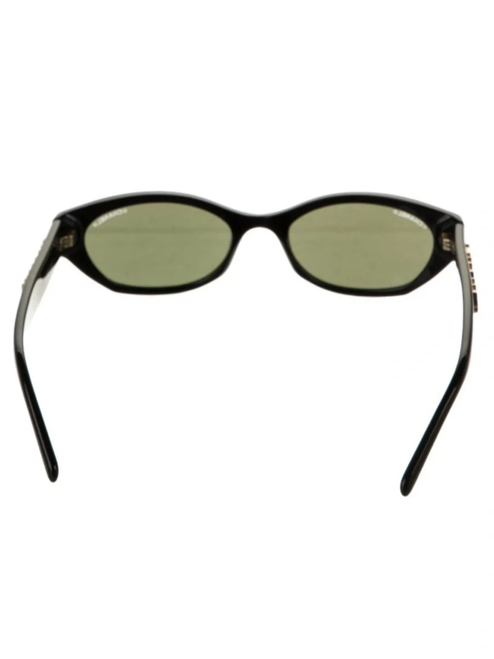 CHANEL Black Frame Sunglasses with 24k Gold Logo and Lenses